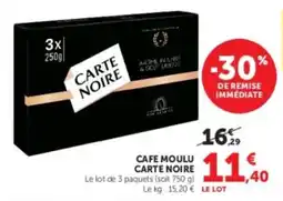 U Express CARTE NOIRE CAFE MOULU offre