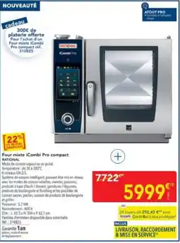 METRO RATIONAL Four mixte iCombi Pro compact offre