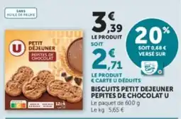 U Express U Biscuits Petit Dejeuner Pepites De Chocolat offre