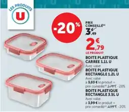 Super U U BOITE PLASTIQUE offre