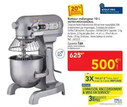 METRO METRO PROFESSIONAL Batteur mélangeur 10 L offre