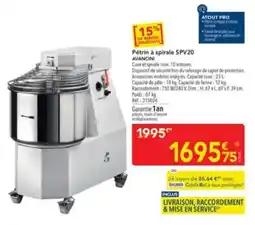 METRO AVANCINI Pétrin à spirale SPV20 offre
