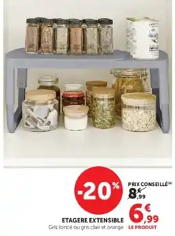 Super U ETAGERE EXTENSIBLE offre