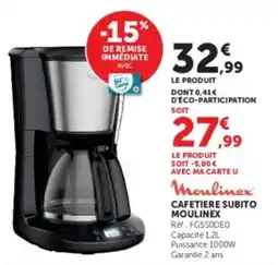 Super U Moulinex Cafetiere Subito Moulinex offre