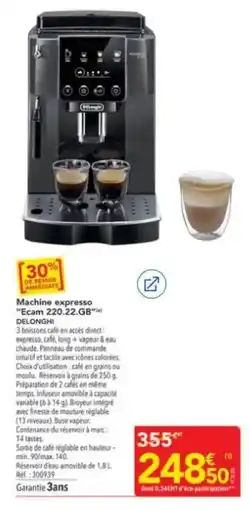 METRO DELONGHI Machine expresso "Ecam 220.22.GB" offre