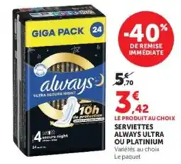 U Express Always Serviettes offre