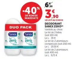 U Express Sanex Deodorant Zero offre