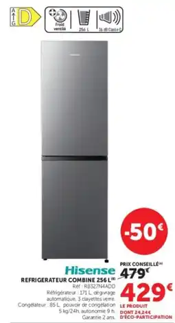 Super U Hisense REFRIGERATEUR COMBINE 256 L offre