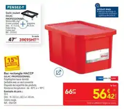 METRO GILAC Bac rectangle HACCP offre