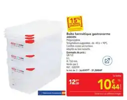 METRO ARAVEN Boite hermétique gastronorme offre