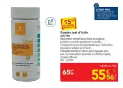 METRO MATFER Bandes test d'huile offre