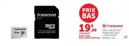 Super U Transcend CARTE MICRO SDXC offre