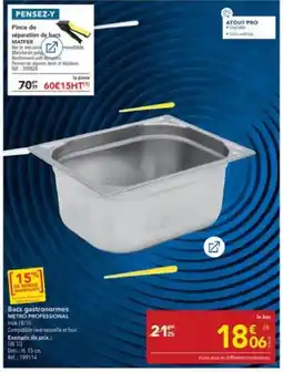METRO METRO PROFESSIONAL Bacs gastronormes offre