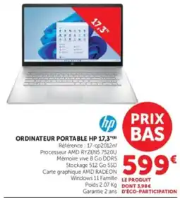 Super U HP ORDINATEUR PORTABLE 17,3" offre