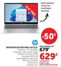 Super U HP ORDINATEUR PORTABLE 15,6" offre