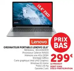 Super U Lenovo ORDINATEUR PORTABLE offre