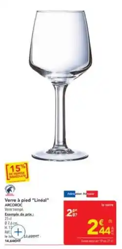 METRO ARCOROC Verre à pied "Linéal" offre