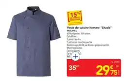 METRO MOLINEL Veste de cuisine homme "Shade" offre