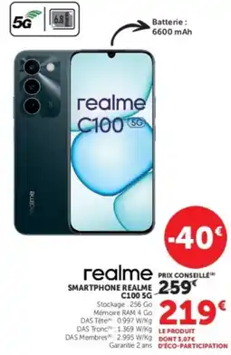 Super U realme SMARTPHONE REALME C100 5G offre