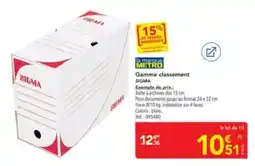 METRO SIGMA Gamme classement offre