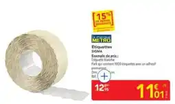 METRO SIGMA Étiquettes offre