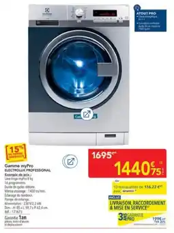 METRO Electrolux lave-linge offre