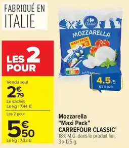 Carrefour Market Carrefour Classic Mozzarella offre