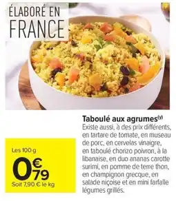 Carrefour Market Taboulé aux agrumes offre
