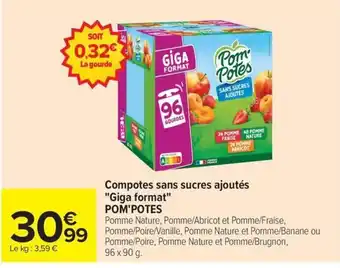 POM'POTES Compotes sans sucres ajoutés