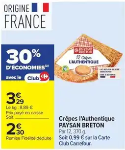 Carrefour Market PAYSAN BRETON Crêpes l'Authentique offre