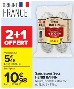 Carrefour Market HENRI RAFFIN Saucissons Secs offre