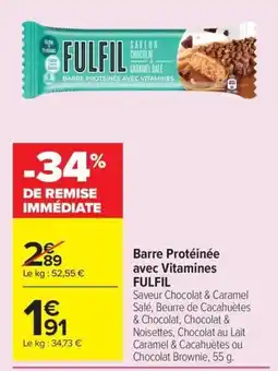Carrefour Market FULFIL Barre Protéinée offre