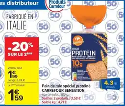 Carrefour Market Carrefour Sensation Pain de mie spécial protéiné offre