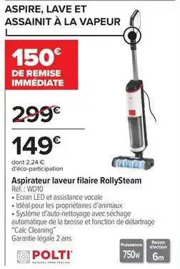 Carrefour Aspirateur laveur filaire rollsystem offre