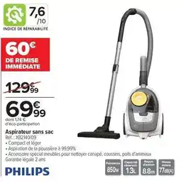 Carrefour Philips - aspirateur sans sac offre
