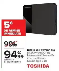 Carrefour Toshiba - disque dur externe 1to offre