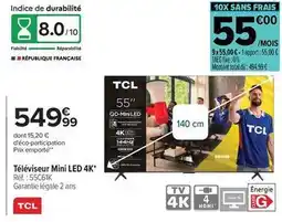 Carrefour Tcl - téléviseur mini led 4k offre