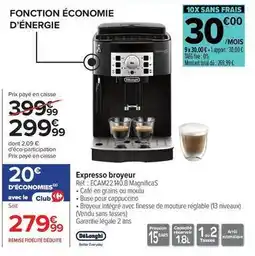 Carrefour Total - expresso broyeur réf. : ecam22.14.08 magnificas offre