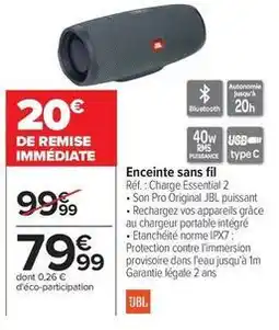 Carrefour Jbl - enceinte sans fil offre