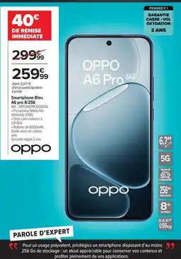 Carrefour Oppo - smartphone blue 2g pg 8256 offre