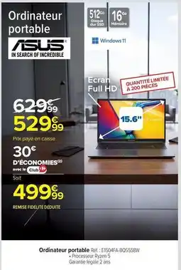 Carrefour Asus - ordinateur portable offre