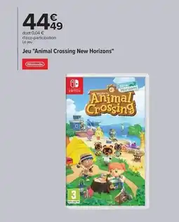 Carrefour Nintendo - jeu animal crossing new horizons offre