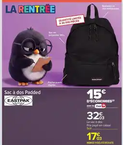 Carrefour Eastpak - sac à dos padded offre