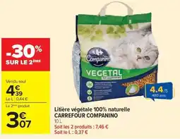 Carrefour Market Companino Litière végétale offre