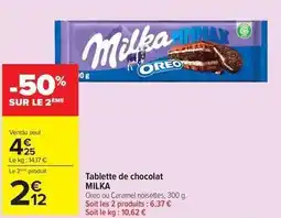 Carrefour Milka - tablette de chocolat offre
