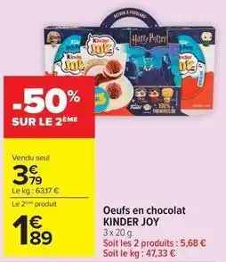 Carrefour Kinder - oeufs en chocolat joy offre