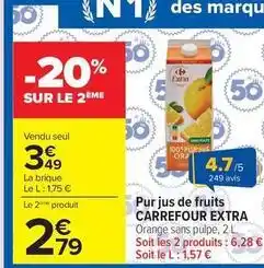 Carrefour Carrefour - pur jus de fruits extra offre