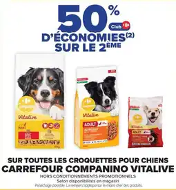 Carrefour Market Sur toutes les croquettes pour chiens carrefour companino vitalive offre