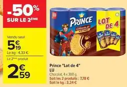 Carrefour Lu - prince lot de 4 offre