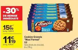 Carrefour Lu - cookies granola maxi format offre
